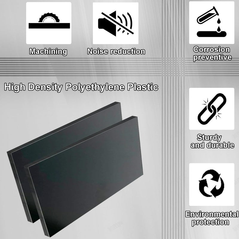 GLN High-Density Polyethylene (HDPE) Plastic Sheet 1/4" Thick 12" X 24"- Black HDPE Sheet,for Machining, Home Improvements, DIY Projects, Engineering,High-Density Polyethylene Plastic Block (Pack of 1) - Image 4